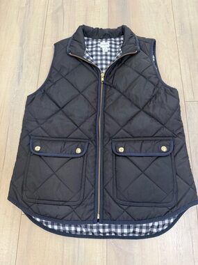 J. Crew Black and White Gingham-Lined Jacket